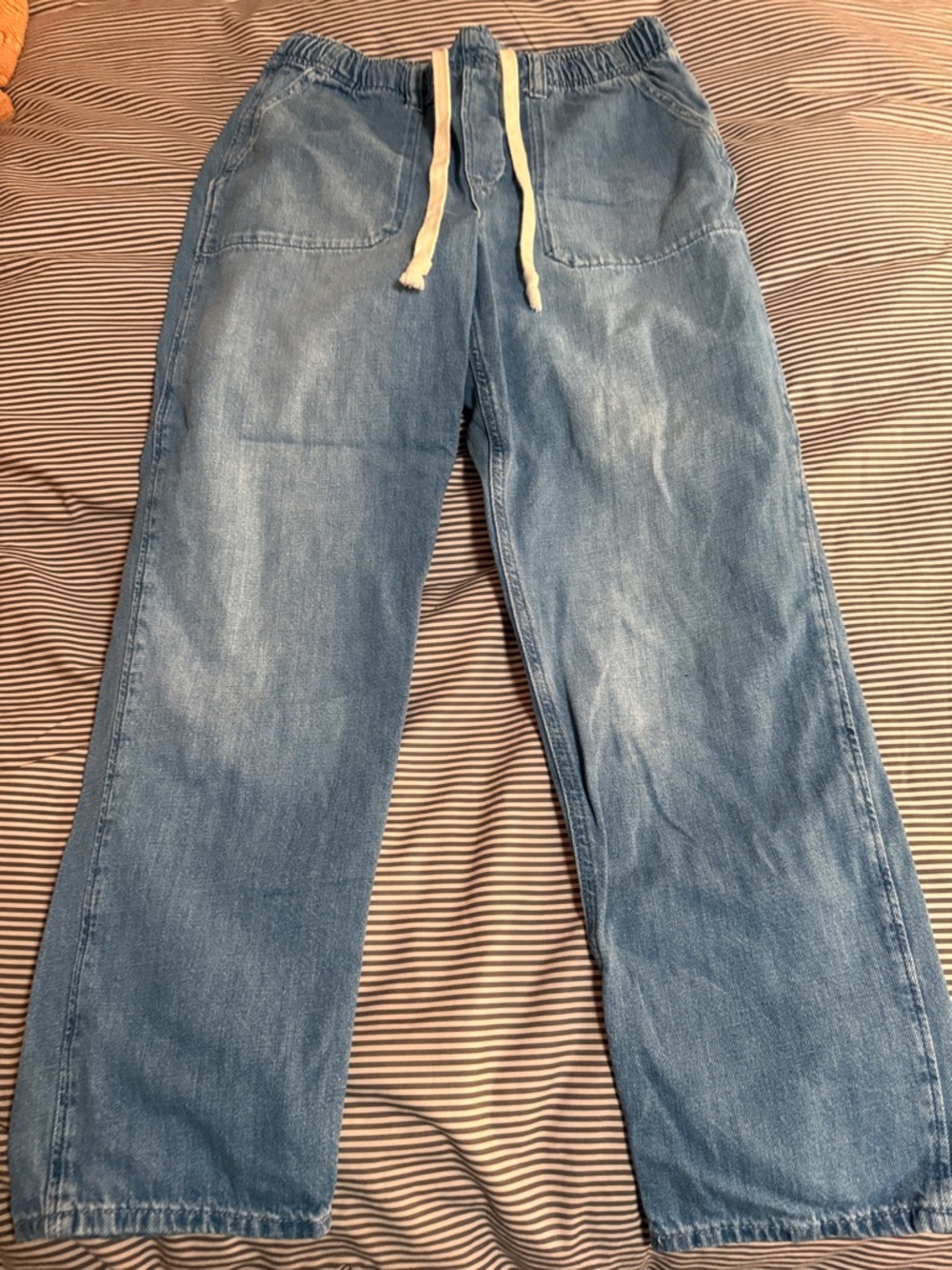 GAP Light Blue Drawstring Wide-Leg Jeans